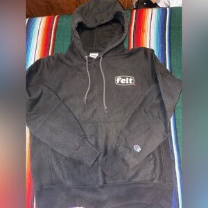Felt x Champion Black Logo Hoodie Size Medium Streetwear